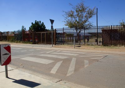 New road markings of faded designated pedestrian crossings